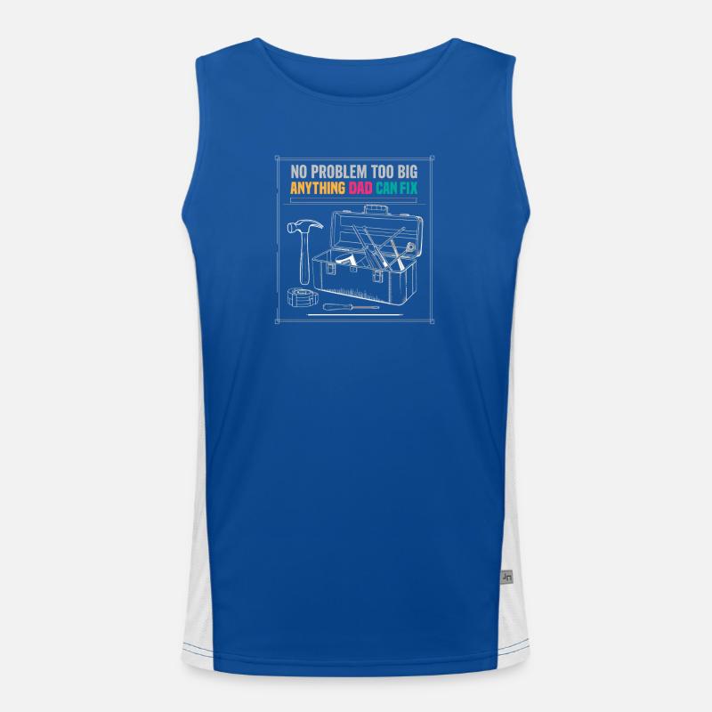 Dad Fix It Toolbox Graphic - Men's Functional Contrast Tank Top - royal/white