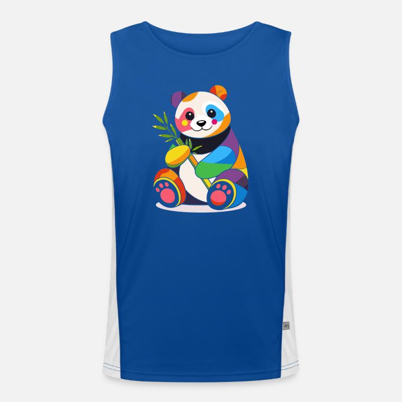 Panda coloré avec du bambou – Design joyeux Débardeur respirant contrasté Homme 