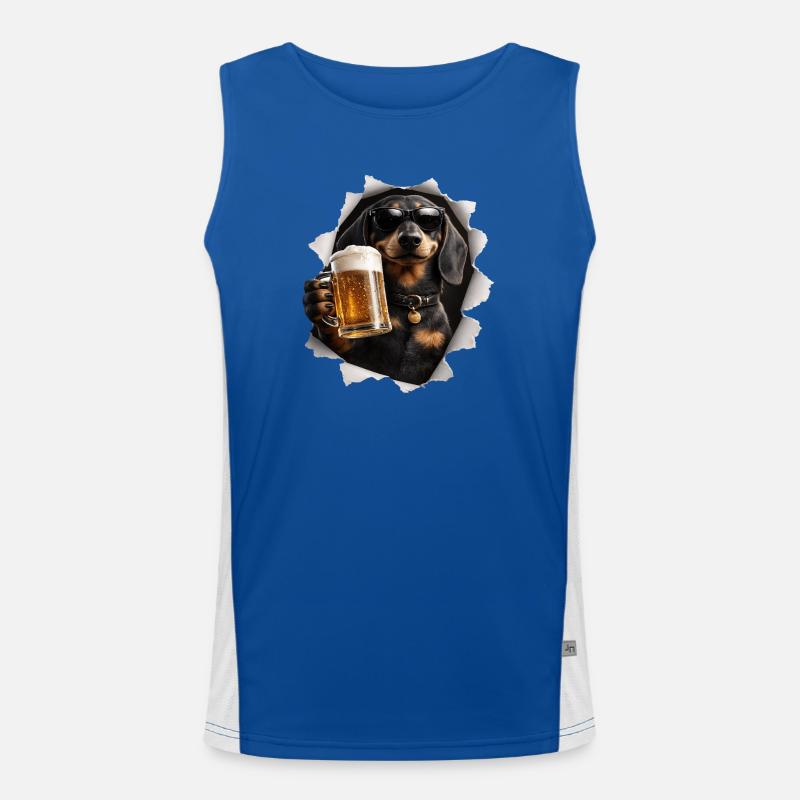 Bière teckel Débardeur respirant contrasté Homme 