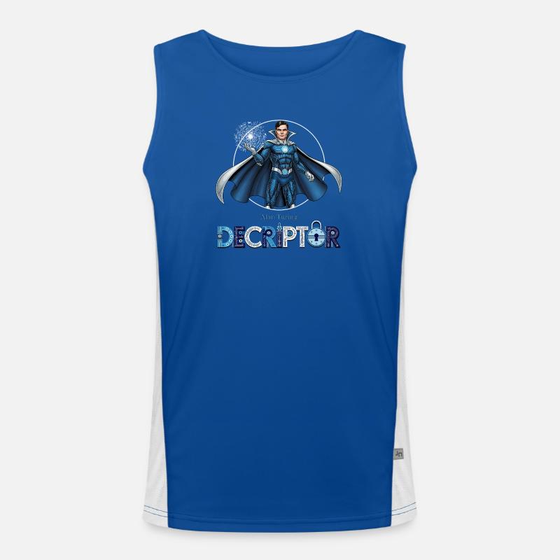 Hero Coder Decryptor - Men's Functional Contrast Tank Top  - royal/white