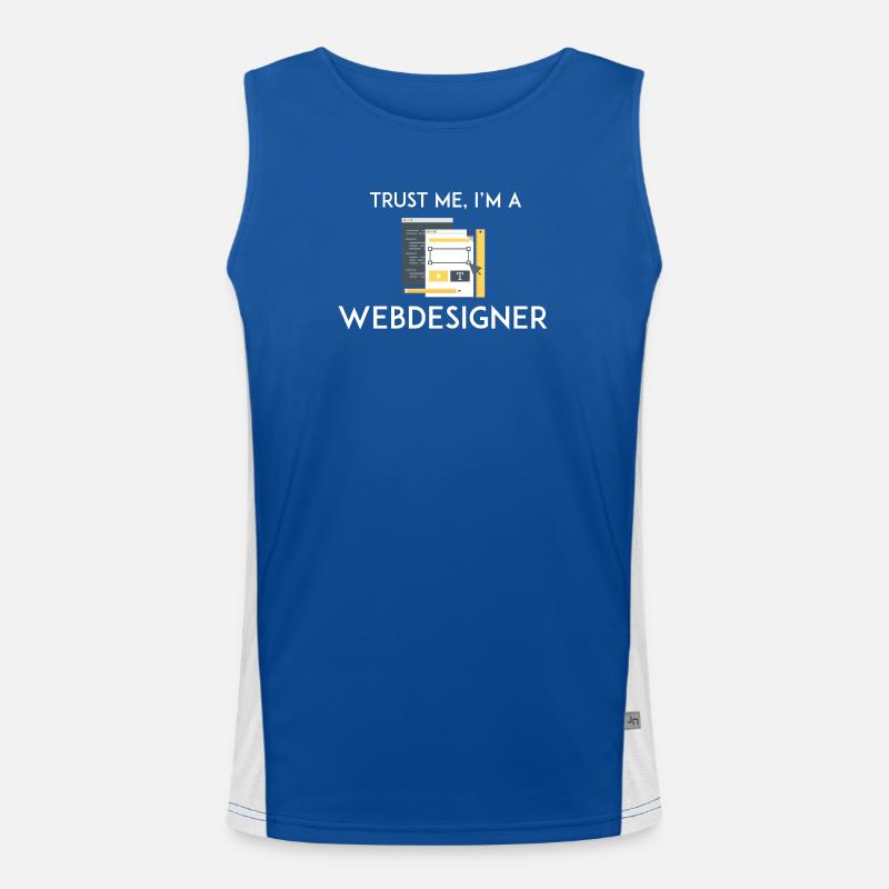 Vertrau mir, ich bin Webdesigner Funktionelles Kontrast-Tank Top für Männer 