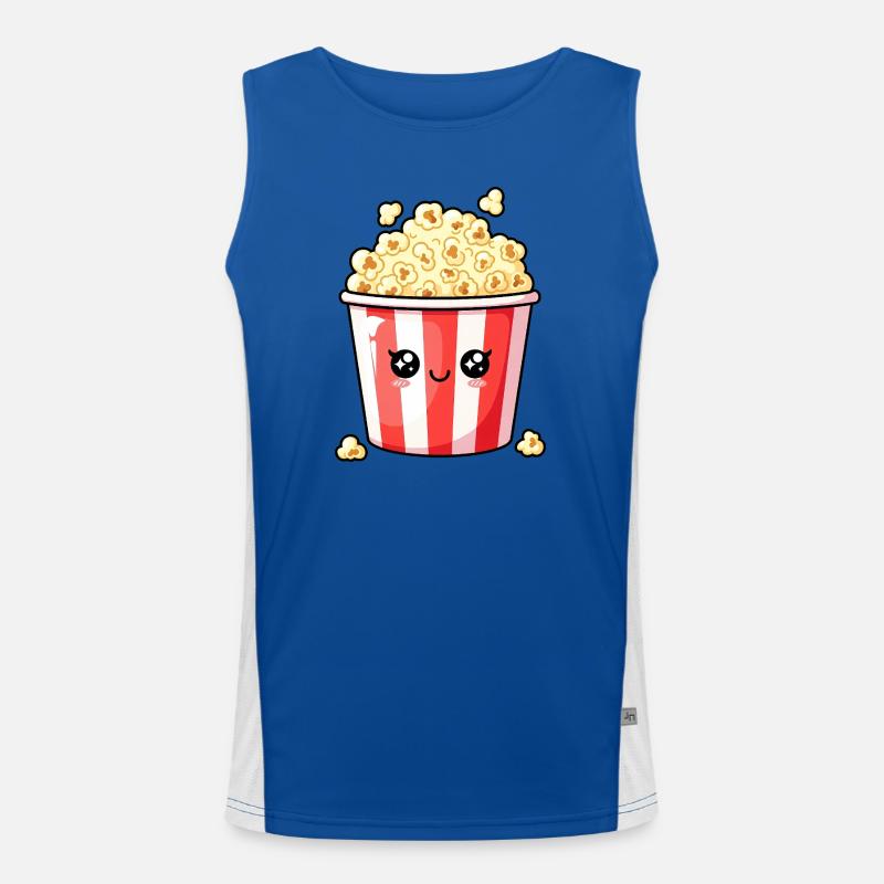 Kawaii-Popcorneimer Funktionelles Kontrast-Tank Top für Männer 