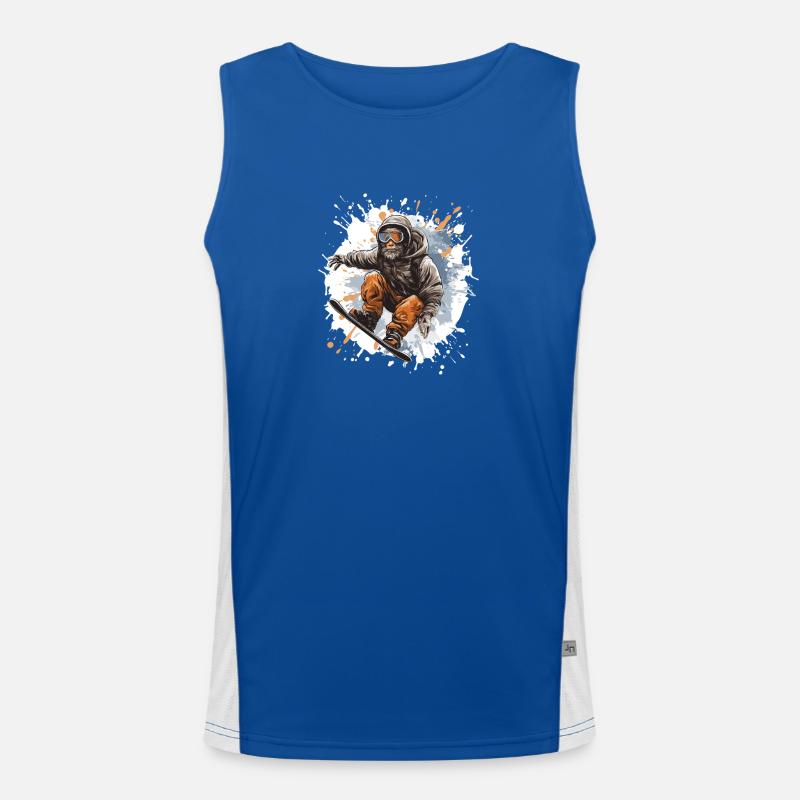 Affe Snowboard Funktionelles Kontrast-Tank Top für Männer 