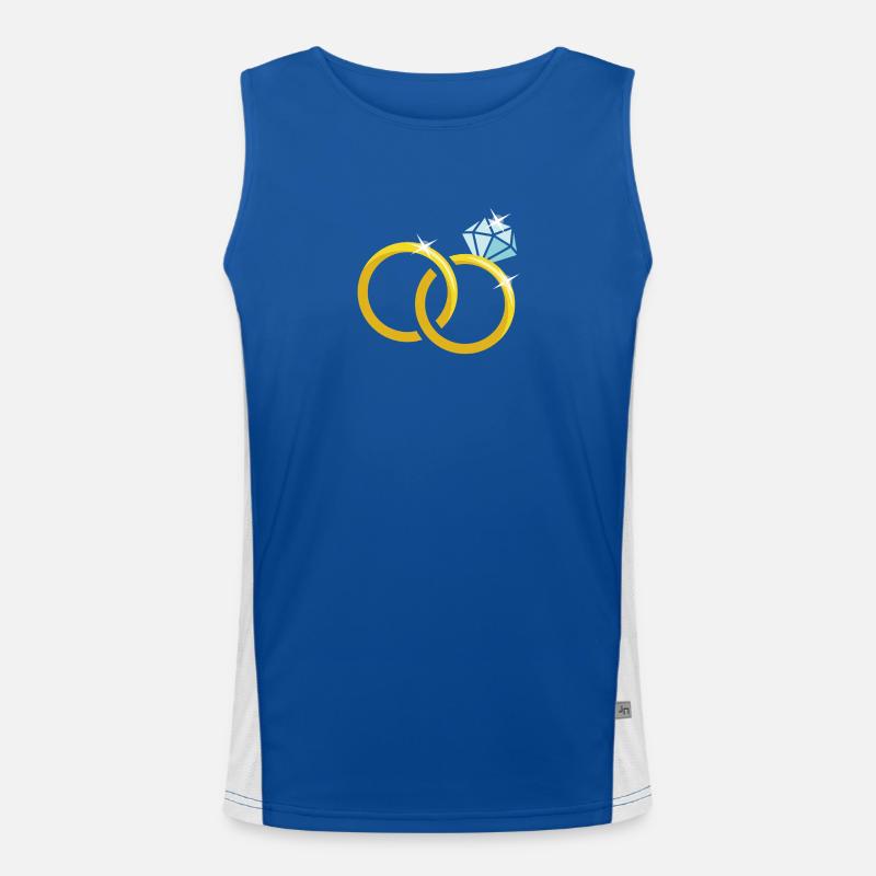 Goldene Eheringe mit Diamant Funktionelles Kontrast-Tank Top für Männer 