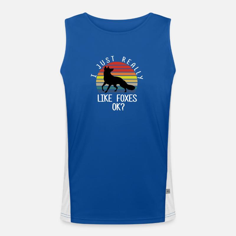 I Just Really Like Foxes OK - Cute Kawaii Fox Love Men's Functional Contrast Tank Top 