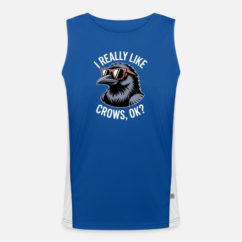 Crows Saying Crow Funny Crow Gift Men's Functional Contrast Tank Top 