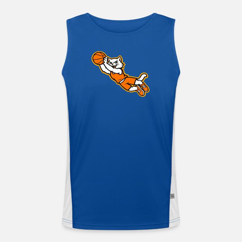 Wildcat-Basketball Flying Dunk Maskottchen Funktionelles Kontrast-Tank Top für Männer 