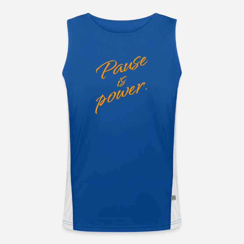 Pause is Power – Rest & Reset Statement - Men's Functional Contrast Tank Top  - royal/white
