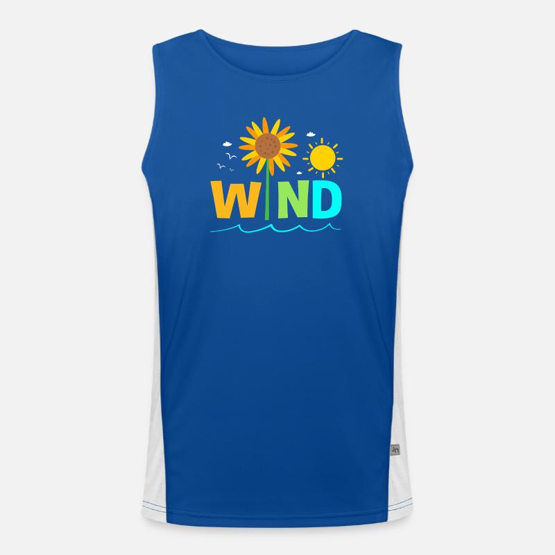 Wind turbine, wind energy, wind power Men's Functional Contrast Tank Top 