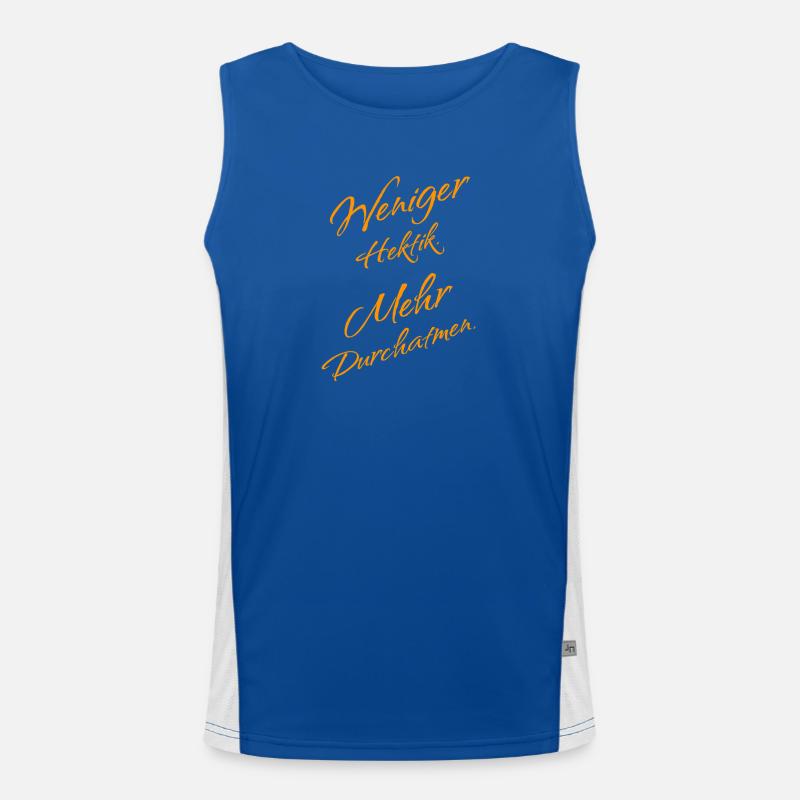Less hectic – more deep breath Men's Functional Contrast Tank Top 
