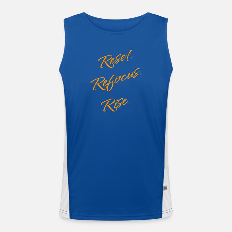 Reset. Refocus. Rise. – Motivation Statement - Men's Functional Contrast Tank Top  - royal/white