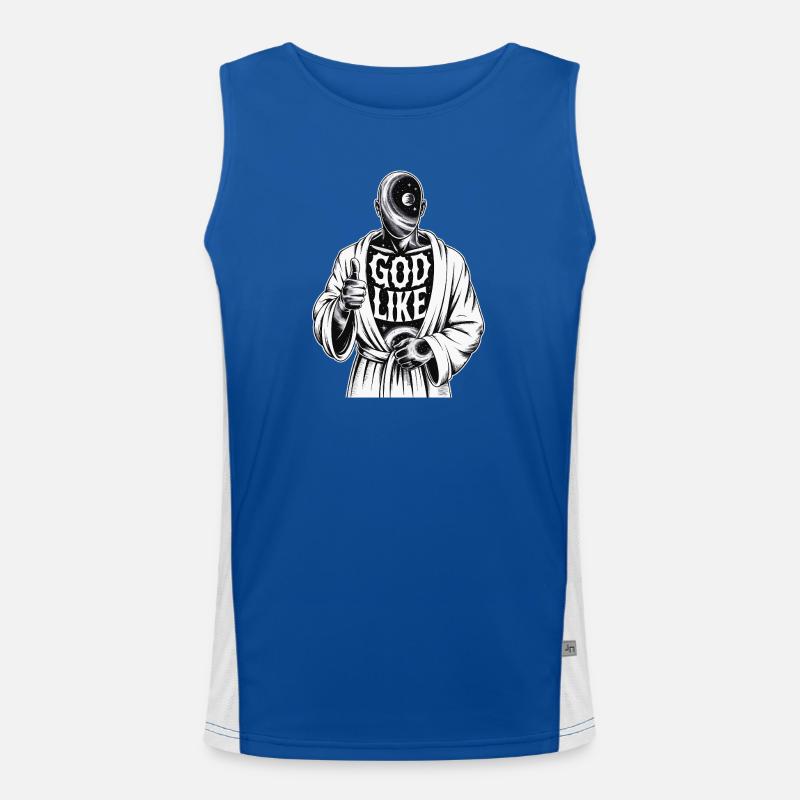God Like Galaxy Design Funktionelles Kontrast-Tank Top für Männer 