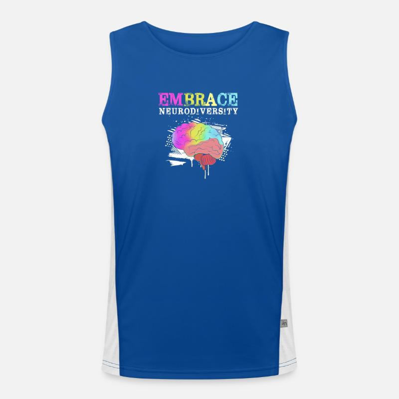 Autism, Autistic, ADHD, Asperger's, Neurodiversity - Men's Functional Contrast Tank Top  - royal/white