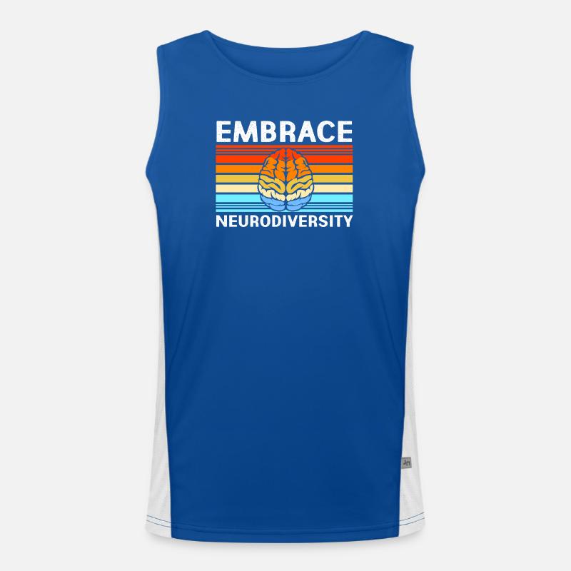 Autism, Autistic, ADHD, Asperger's, Neurodiversity - Men's Functional Contrast Tank Top  - royal/white