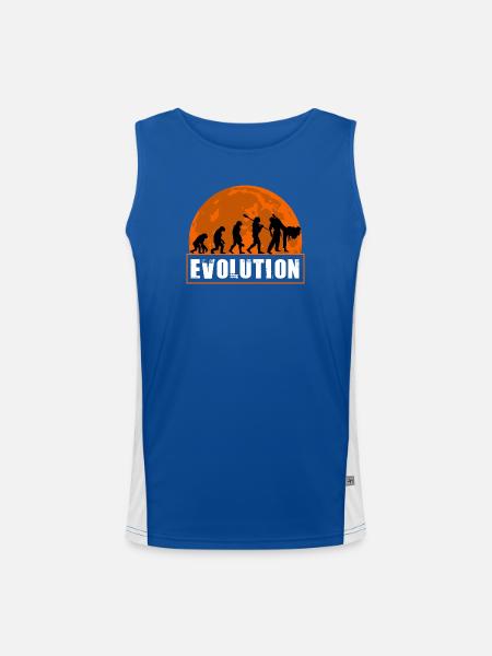 Judo-Evolution Kampfsportliebhaber Judo-Spieler - Funktionelles Kontrast-Tank Top für Männer  - Royal/Weiß - Vorne
