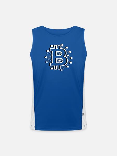 Bitcoin Board Circuit Tech Crypto - Men's Functional Contrast Tank Top  - royal/white - Front