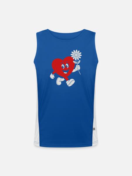Herzheld mit Daisy - Funktionelles Kontrast-Tank Top für Männer - Royal/Weiß