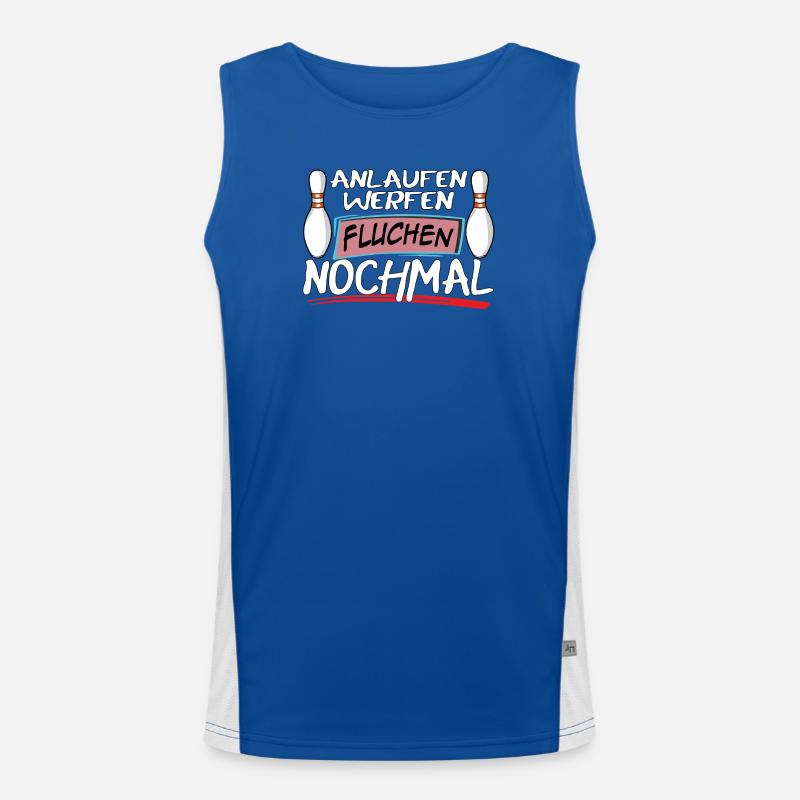 Run-up, throwing, cursing, bowling again Men's Functional Contrast Tank Top 