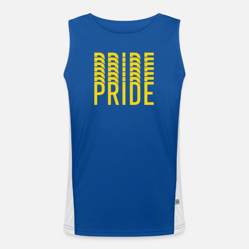 Pride Yellow Text Pattern Men's Functional Contrast Tank Top 