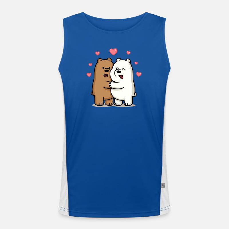 Hugging bears with hearts Men's Functional Contrast Tank Top 
