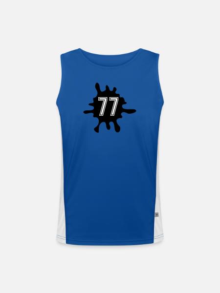 Blobs 77 Number - Men's Functional Contrast Tank Top  - royal/white