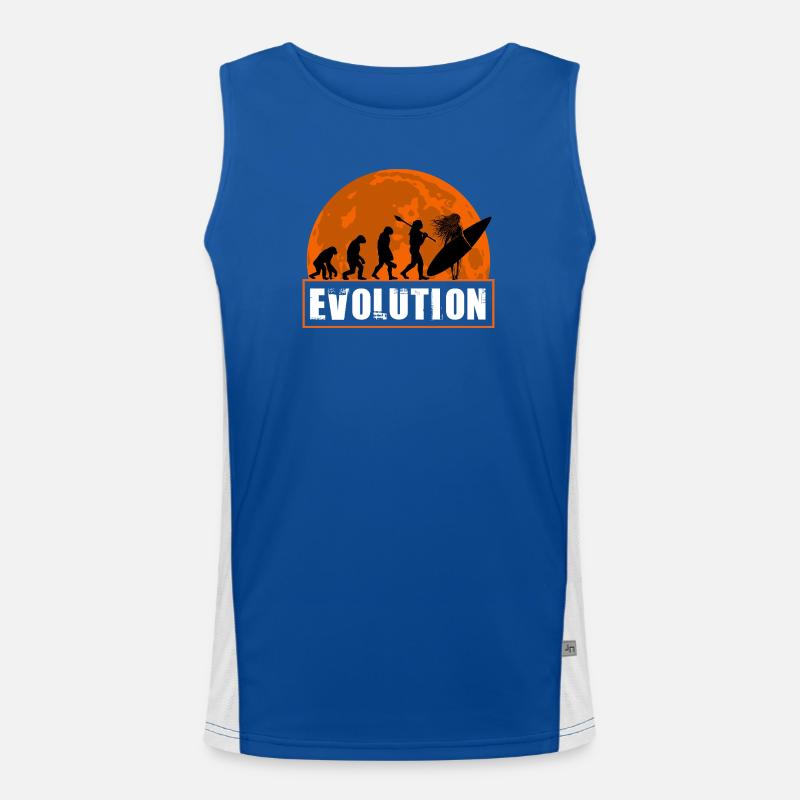 Évolution de la silhouette vintage du coucher de soleil surf Débardeur respirant contrasté Homme 