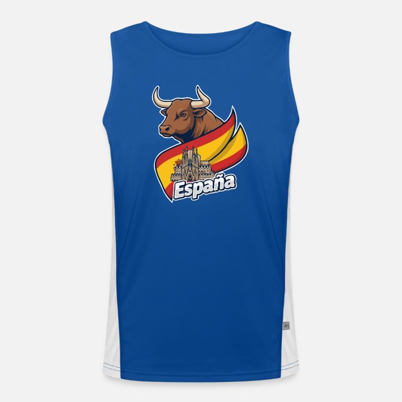 Toro Español con Barcelona - Men's Functional Contrast Tank Top  - royal/white