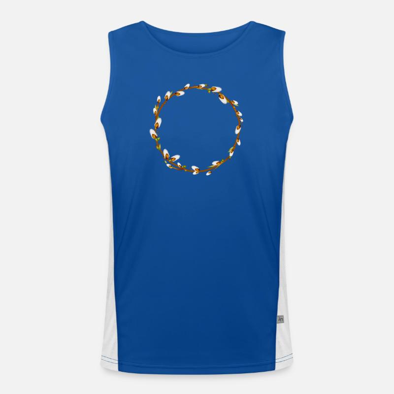 Simple Willow Wreath – Spring Decoration Men's Functional Contrast Tank Top 