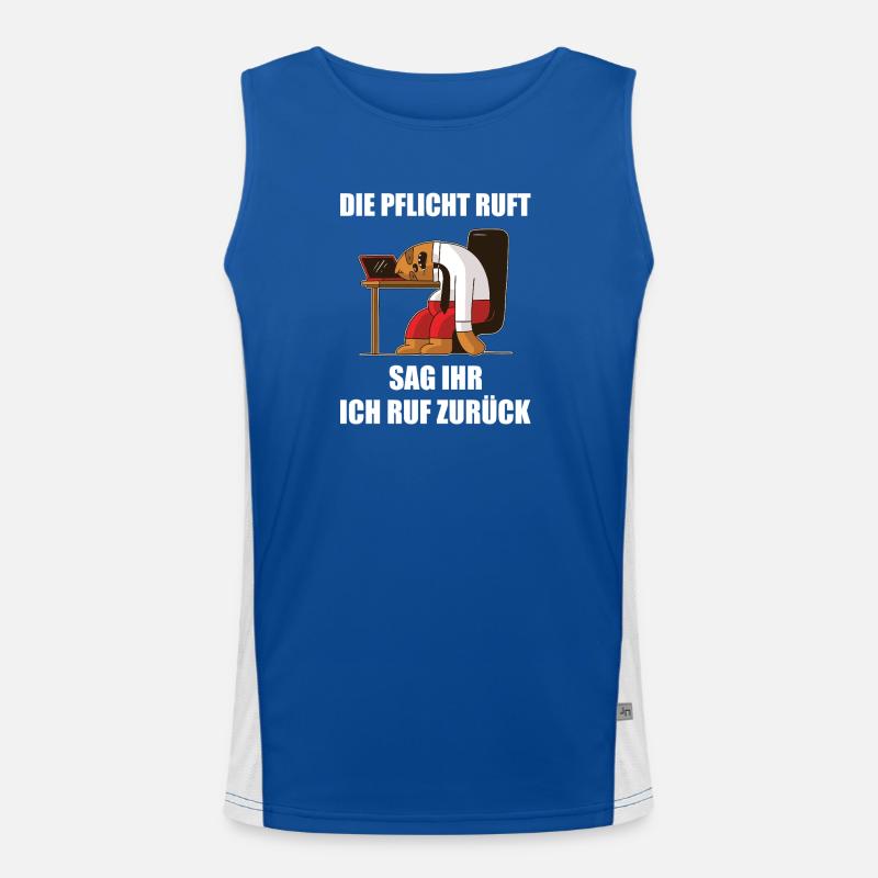 Die Pflicht ruft sag ihr ich rufe zurück Funktionelles Kontrast-Tank Top für Männer 