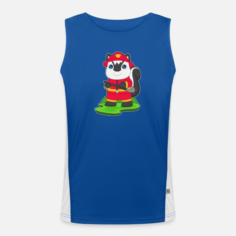 Skunk Firefighter Fire Hose Men's Functional Contrast Tank Top 