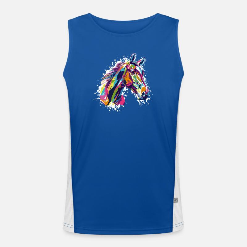 Pferd Funktionelles Kontrast-Tank Top für Männer 