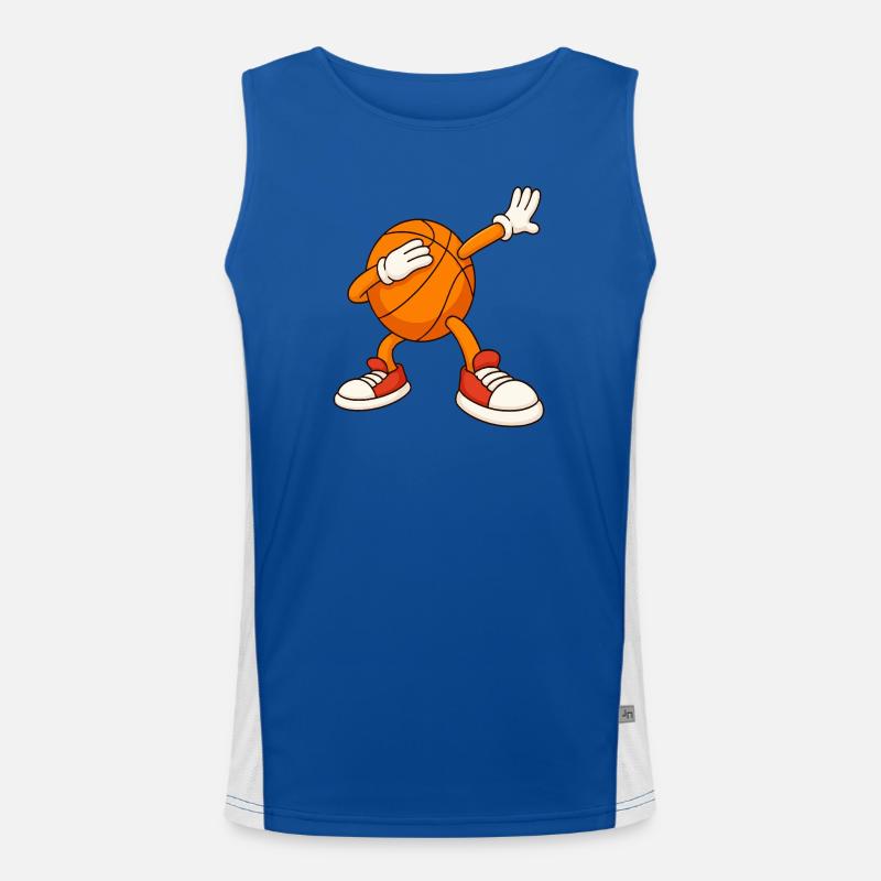 Basketball-Maskottchen-Deckgesicht Funktionelles Kontrast-Tank Top für Männer 
