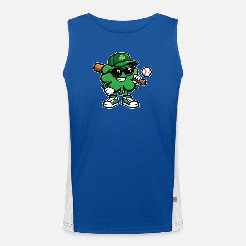 Baseball Shamrock St Patrick’s Irish - Men's Functional Contrast Tank Top  - royal/white