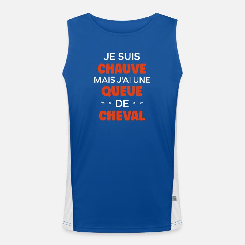 Je suis chauve mais j'ai une queue de cheval Débardeur respirant contrasté Homme 