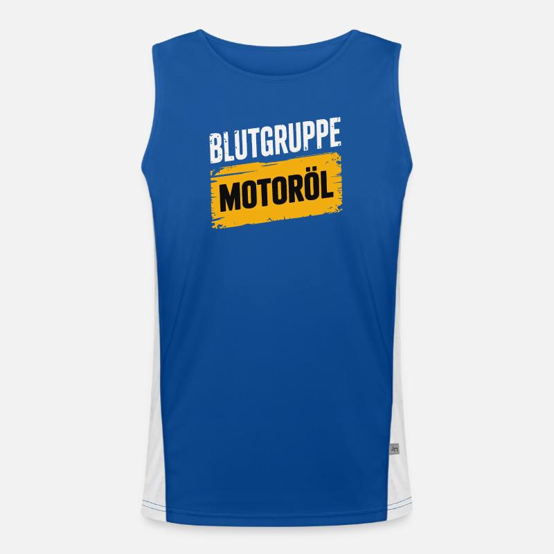 Blood Type Engine Oil Screwdriver Design Men's Functional Contrast Tank Top 