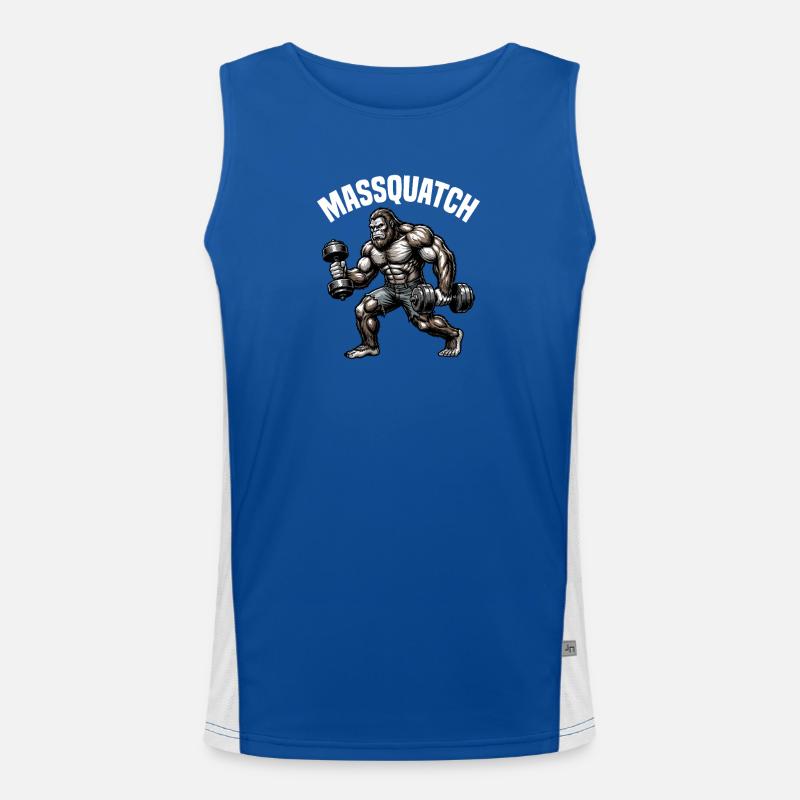 Massquatch Weightlifting Sasquatch Funny Bigfoot Men's Functional Contrast Tank Top 