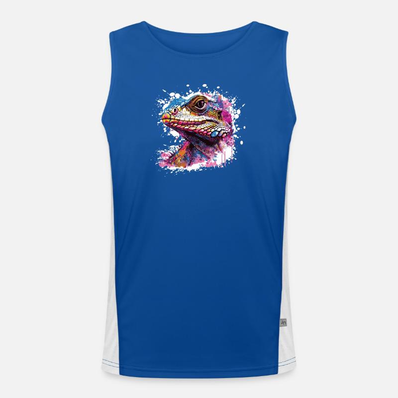 Echse Graffiti  Funktionelles Kontrast-Tank Top für Männer 