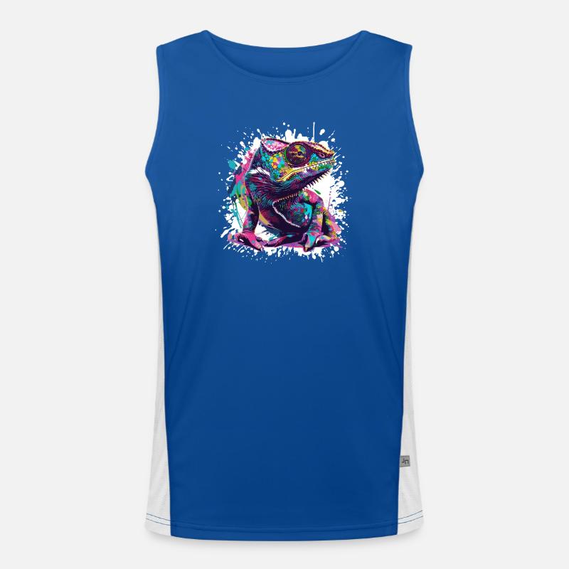  Gecko Spritzer Funktionelles Kontrast-Tank Top für Männer 