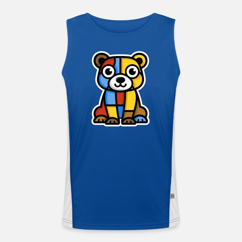 Image colorée et stylisée d’un ours Débardeur respirant contrasté Homme 