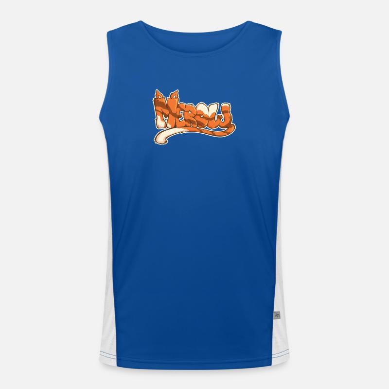 Merow, a drawn word - Men's Functional Contrast Tank Top  - royal/white