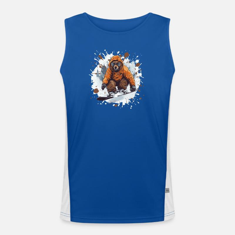 Bear Snowboard - Men's Functional Contrast Tank Top  - royal/white