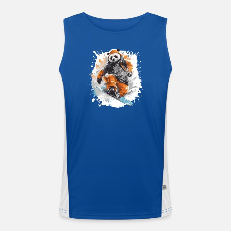 Panda Snowboard - Men's Functional Contrast Tank Top - royal/white