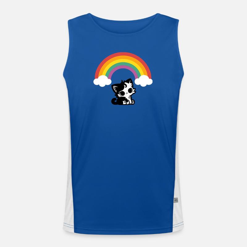 Goth Cat sous le motif arc-en-ciel Débardeur respirant contrasté Homme 