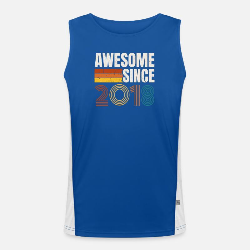 Awesome Since 2018 Retro Vintage Birthday Men's Functional Contrast Tank Top 