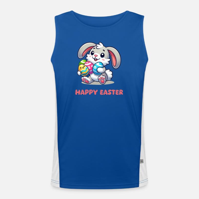 Bunny Easter Bunny Comic - Men's Functional Contrast Tank Top  - royal/white
