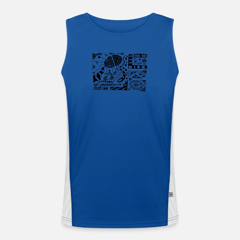 Abstract Doodle Men's Functional Contrast Tank Top 