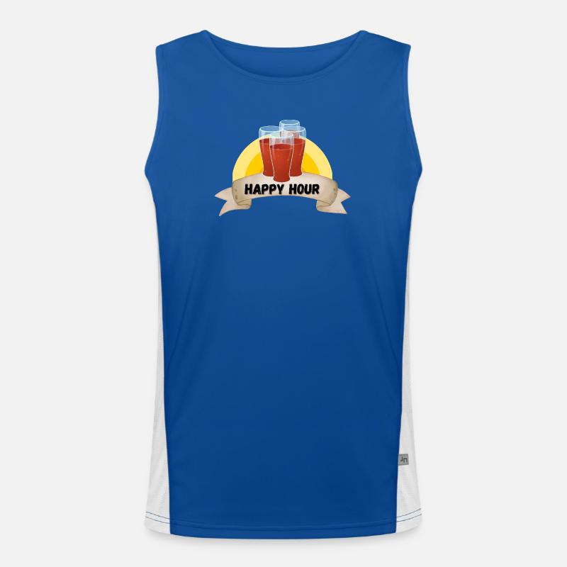 Happy Hour Biergläser Banner Funktionelles Kontrast-Tank Top für Männer 