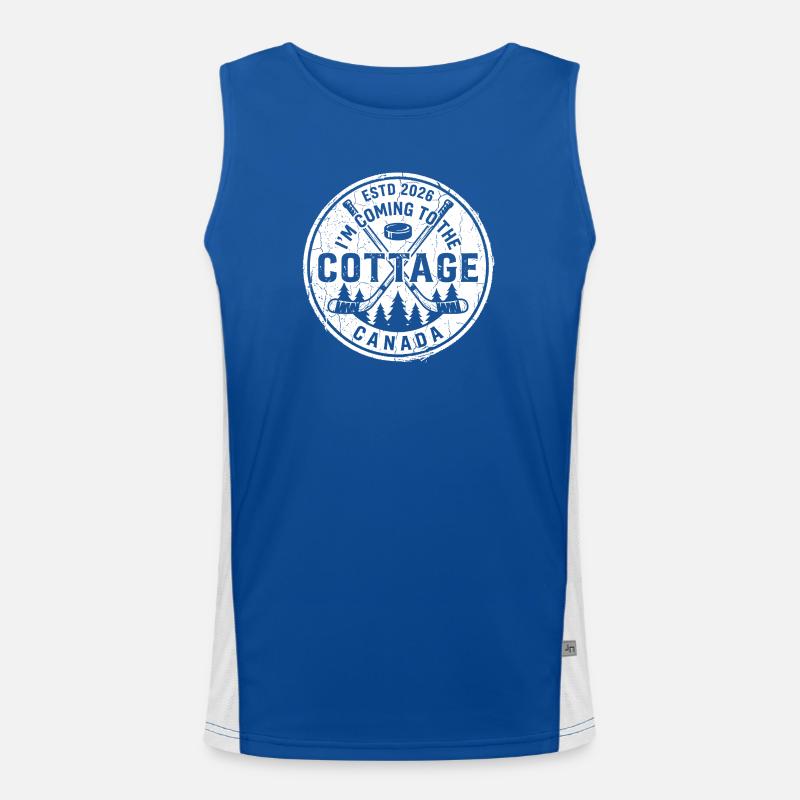 Rustic Cottage Canada Hockey Estd 2026 Design Men's Functional Contrast Tank Top 