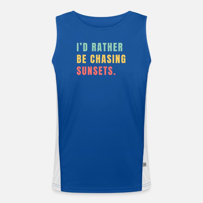 I'd rather be chasing sunsets - Men's Functional Contrast Tank Top - royal/white