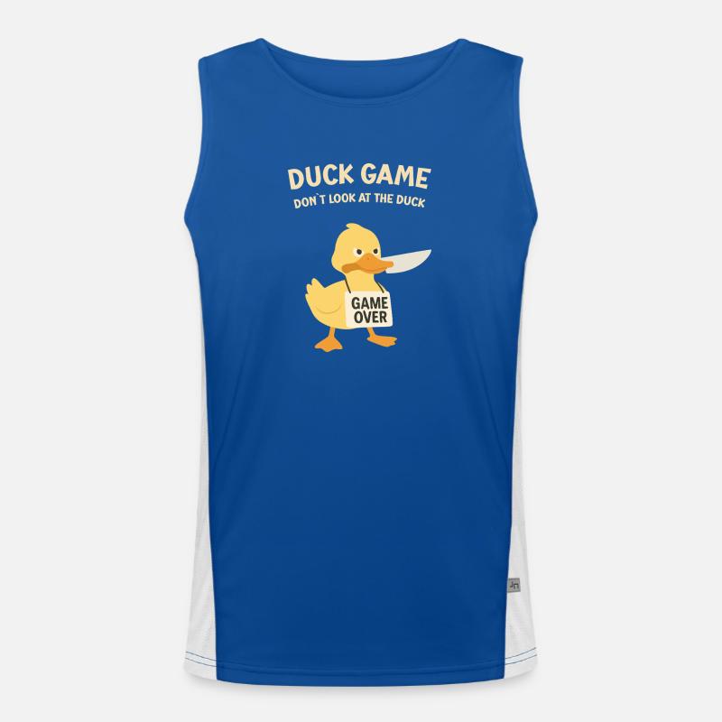 Duck Game Game Over Schild Funktionelles Kontrast-Tank Top für Männer 